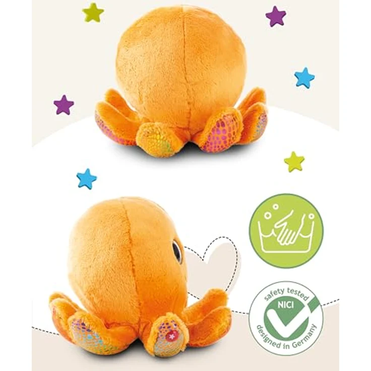 Nici Glubschis Oktopus Olly Polly, 15 cm schlenkerndes Kuscheltier in Orange mit glitzernden blauen Augen – Bild 4