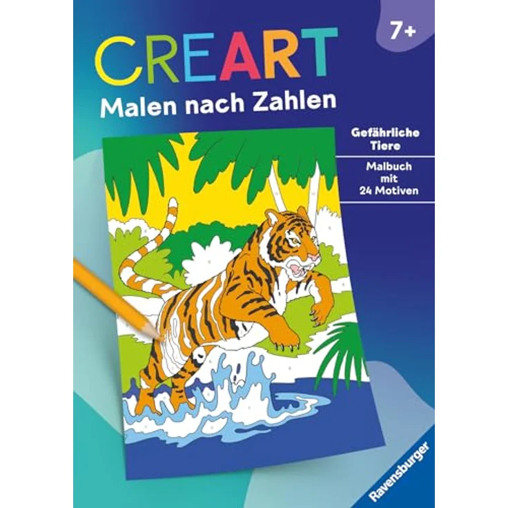 Ravensburger Verlag GmbH Malen nach Zahlen CreArt - Malen nach Zahlen - Gefährliche Tiere, altersgerechte Motive und nummerierte Ausmalfelder – Bild 3