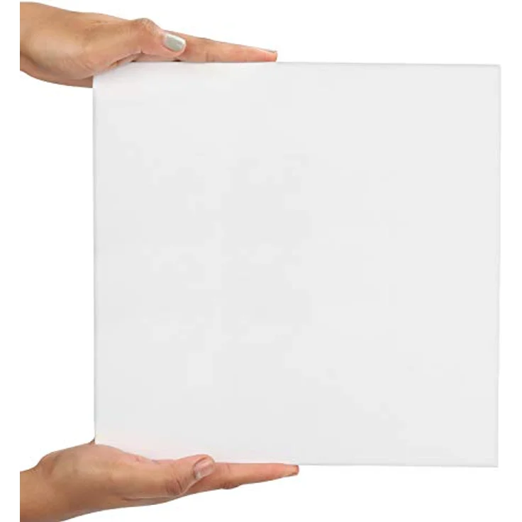 Kurtzy 12 Stück Leinwand zum Bemalen 20 x 20 cm - Quadratische, Vorgespannte Keilrahmen - Geeignet für Acryl- und Ölmalerei Sowie zum Skizzieren und Zeichnen – Bild 3