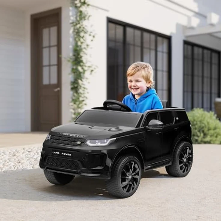 AIYAPLAY Kinder Elektroauto 12V Land Rover Discovery Sport Kinderauto mit 2,4G Fernbedienung, Musik, Hupe, LED-Lichtern, Schwarz – Bild 2