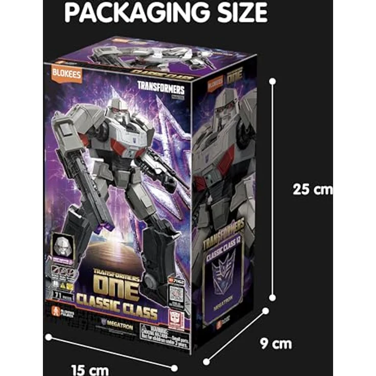 Blokees Transformers 858050008572, Sammelfigur Megatron, detailreich, 13 cm hoch, beweglich, inkl. CR927-Batterie – Bild 3