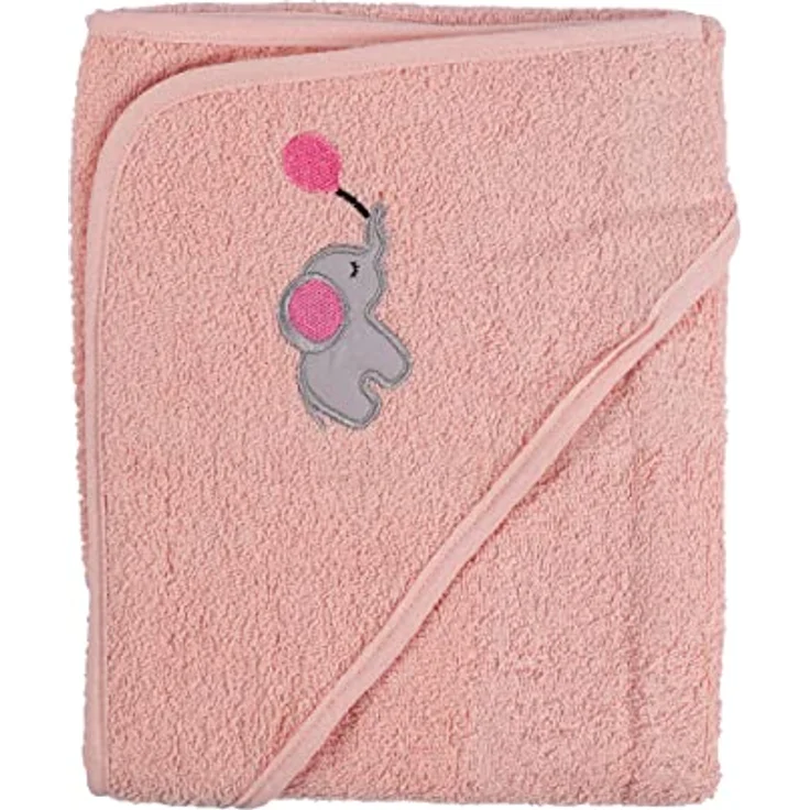 Clinotest Baby Kapuzenhandtuch, Kuscheliges Handtuch, 80x80 cm (Rosa) – Bild 1