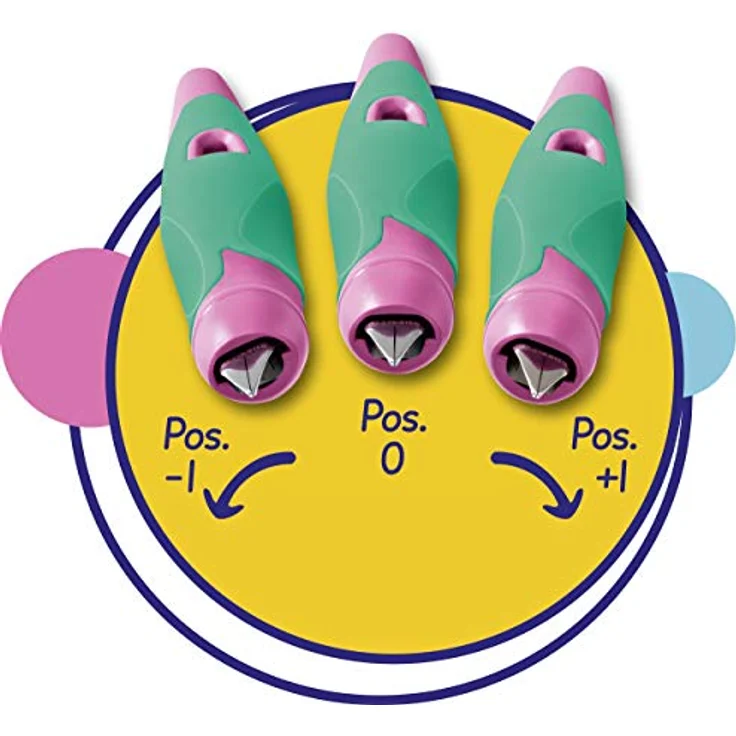 Ergonomischer Schulfüller für Rechtshänder mit Anfänger-Feder A - STABILO EASYbirdy in türkis/neonpink - Einzelstift - inklusive Patrone - Schreibfarbe blau (löschbar) – Bild 5