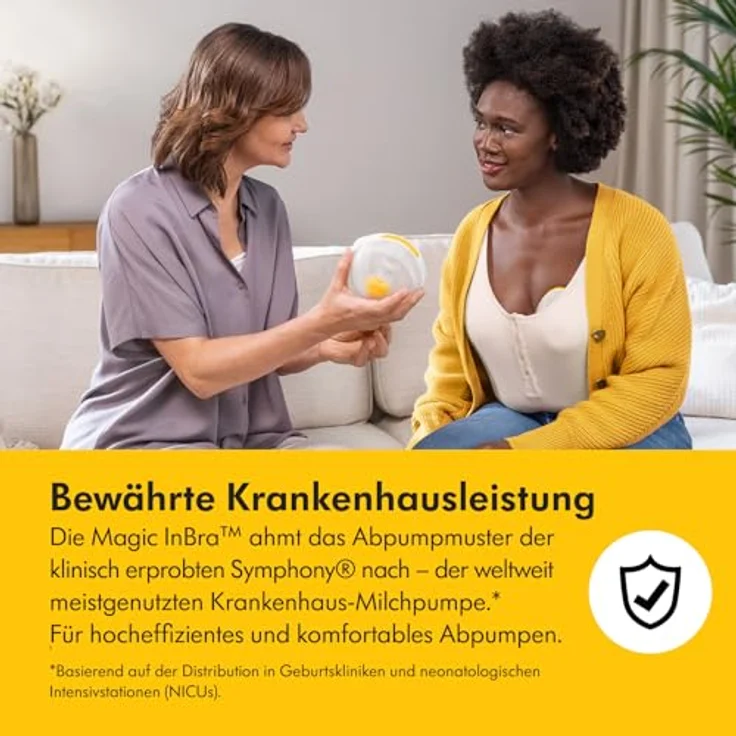 Medela Magic InBra Tragbare Doppel-Milchpumpe, FluidFeel-Technologie, App-Konnektivität, Sensorsteuerung, Ultraleicht (200g), Leise, Krankenhausqualität – Bild 5