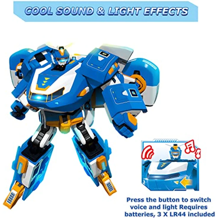 Super Wings 3-in-1 World Aircraft Transforming Robot mit Licht- und Soundeffekten, mit einem 2'' Transform-a-Bot Jett, Transformer-Spielzeug für Jungen und Mädchen ab 3+ Jahren – Bild 5