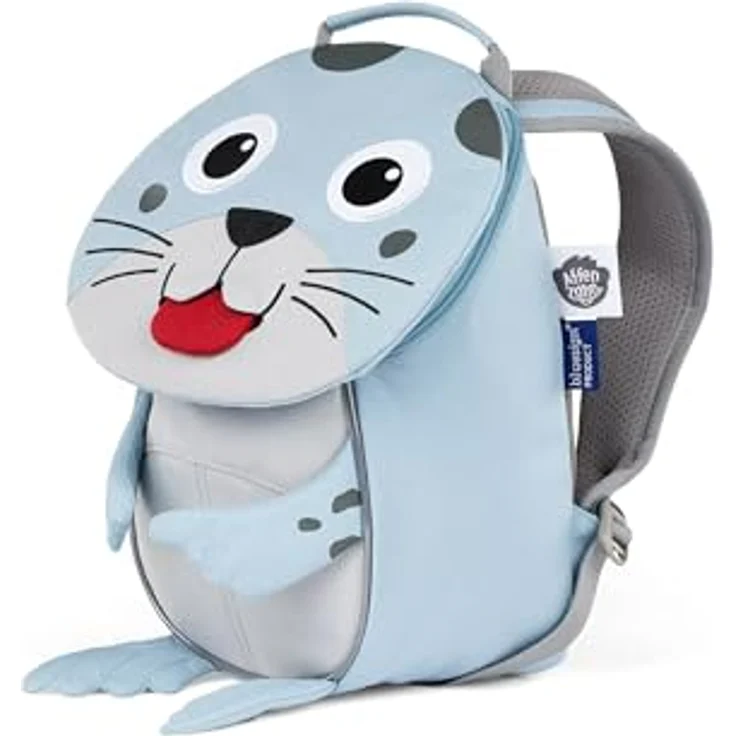 Affenzahn Kindergartenrucksack, Rucksack Blau mit gestickten Details, Namensschild und reflektierenden Elementen, aus 50% recycelten PET-Flaschen – Bild 2