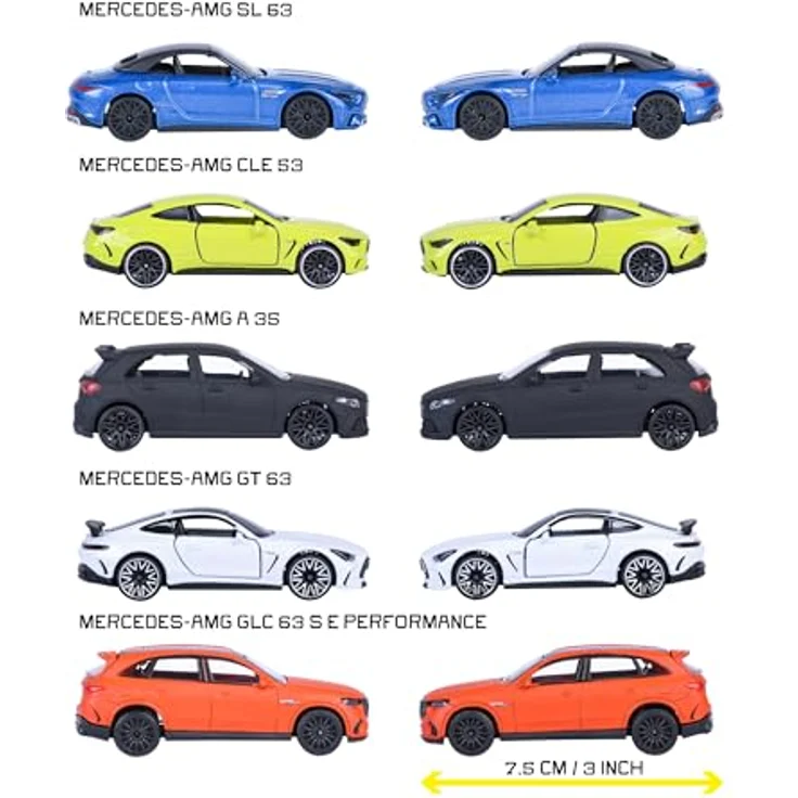 Majorette Mercedes AMG Set, 5 Miniaturautos aus Metalldruckguss, 7,5 cm, dekorierte Sammelbox, offizielles Lizenzprodukt, ab 3 Jahren (850210500) – Bild 4
