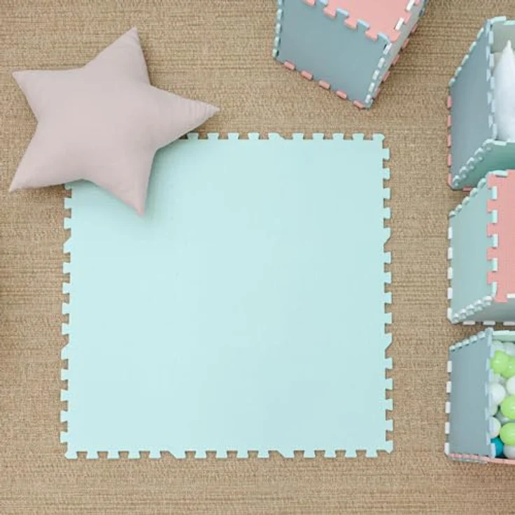 Littletom Puzzlematte 9 Teile Spielmatte Baby Krabbelmatte, 30x30cm Bodenmatte Kinderzimmer, Weichmacherfrei, Antiallergen, Erweiterbar, Anti-Rutschprofil, Stoßfest, Wasserdicht – Bild 2