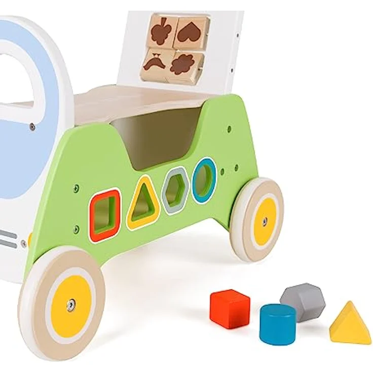 Classic World Lauflernwagen mit Puzzle, drehbaren Rädchen und Formen zum Sortieren, für motorische Fähigkeiten, bunt – Bild 7