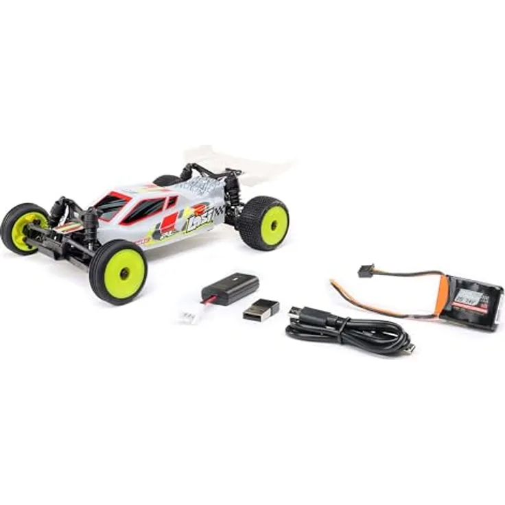 Losi Micro-B 1:24 RTR Buggy, 2WD mit Aluminium Chassis und Öldruckfederbeinen, weiß