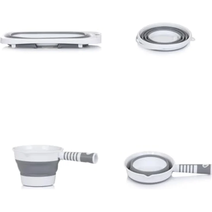 Chipolino Babybadewanne-Set Bali faltbar 83 cm Eimer, integriertes Thermometer, grau – Bild 5