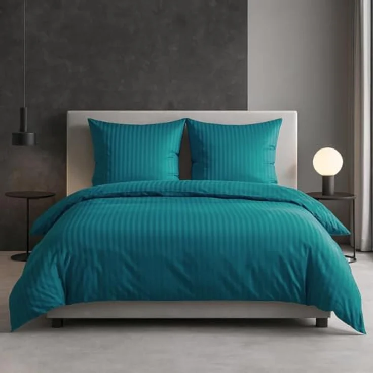 Traumschlaf Mako-Satin Bettwäsche Stripe, Edle Satin Bettgarnitur aus 100% Baumwolle, 135x200 cm + 80x80 cm, rosa, Pflegeleicht mit praktischem Reißverschluss – Bild 2