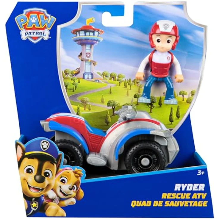 Spin Master PAW Patrol Ryder Spielzeug-Auto, 13 cm Rettungs-Quad aus recyceltem Kunststoff, inklusive Ryder-Figur – Bild 2
