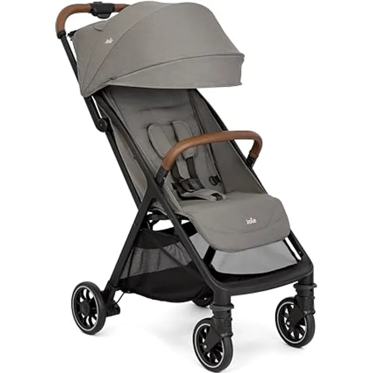 Joie Reisebuggy & Sportwagen Pact Pro - Pebble, bis 22 kg belastbar, nur 6,3 kg leicht, Liegeposition, inkl. Transporttasche, Adapter & Regenschutz, Gratis Mobilitätsgarantie