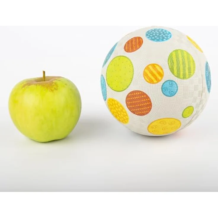 sigikid 43090 Patschwork Kautschukball-12 cm, grau mit bunten Patchwork-Punkten – Bild 2