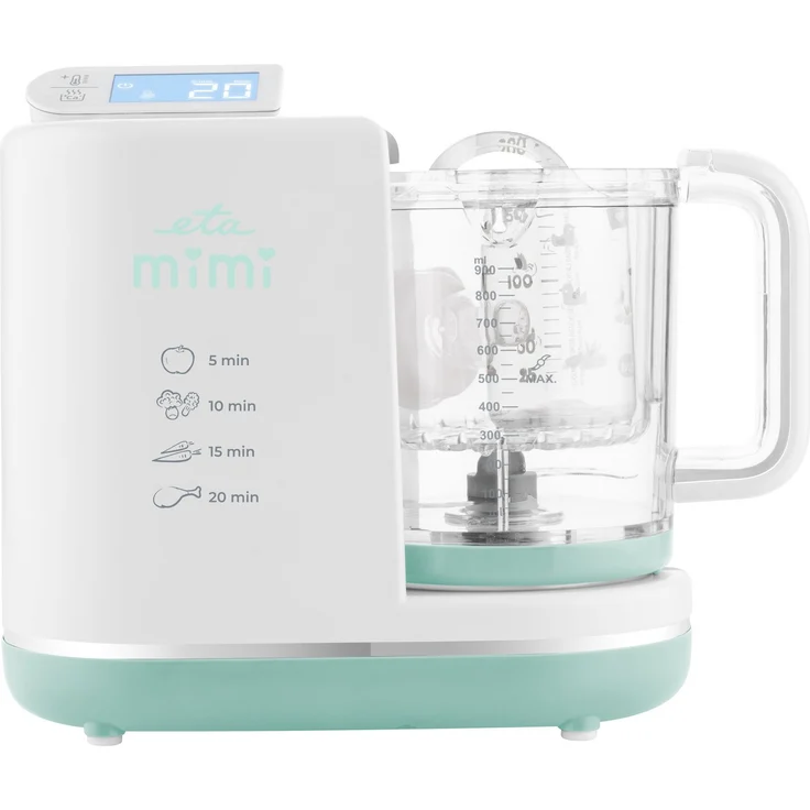 eta Babynahrungszubereiter Dampfgarer ETA Mimi, 700 W, 6-in-1 Multifunktionsgerät mit Touchpanel und LCD-Display, platzsparend