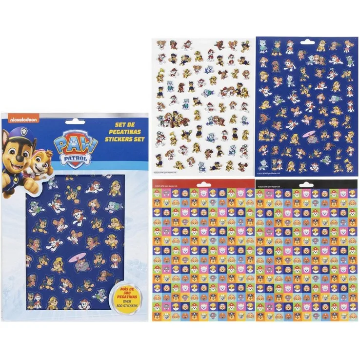 Cerda Paw Patrol Sticker-Set, 300+ bunte Aufkleber zum Basteln & Dekorieren, kindgerecht