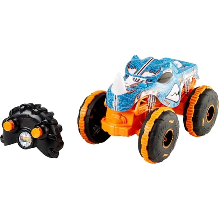 Hot Wheels RC-Monstertruck Rhinomite, Ferngesteuertes Auto mit Crash-Action in 1:24 Maßstab – Bild 2