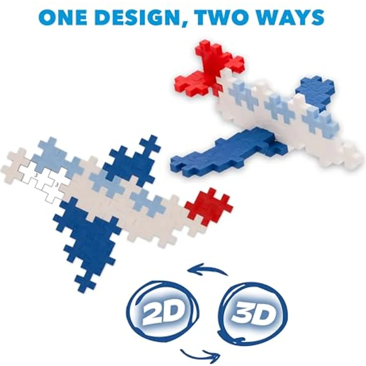 PLUS-PLUS Kreativset Bausteine Puzzle by Number Transport, 125 Teile für 2D-Puzzle und 3D-Figuren, multicolor – Bild 4