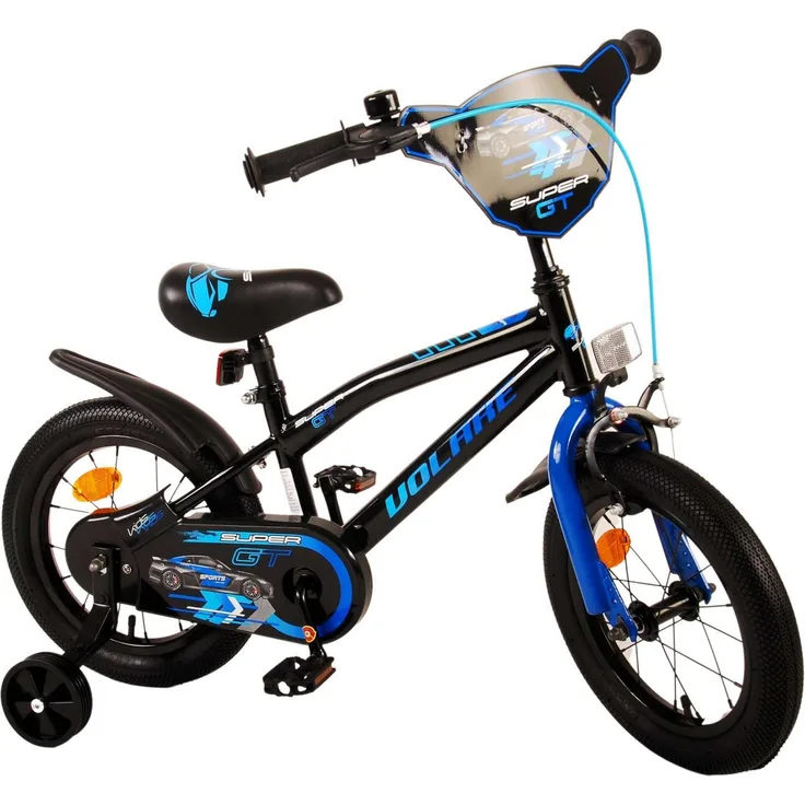 Volare Kinderfahrrad Super GT - Jungen - Rücktrittbremse, bis 60 kg, 85% zusammengebaut, 12, 14 oder 16 Zoll, 3 - 4,5 Jahre - Rot, Grün oder Blau
