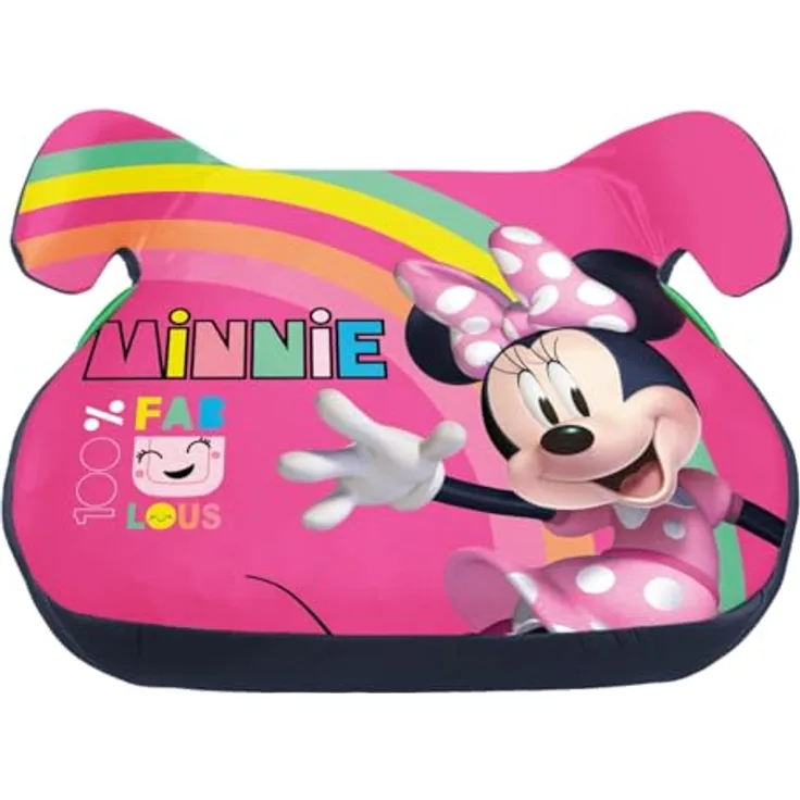 Seven Polska Kindersitzerhöhung "MINNIE", für Kinder 125-150 cm, EC Norm R129, abnehmbarer Bezug, ergonomisches Design, farbenfrohes Disney-Motiv