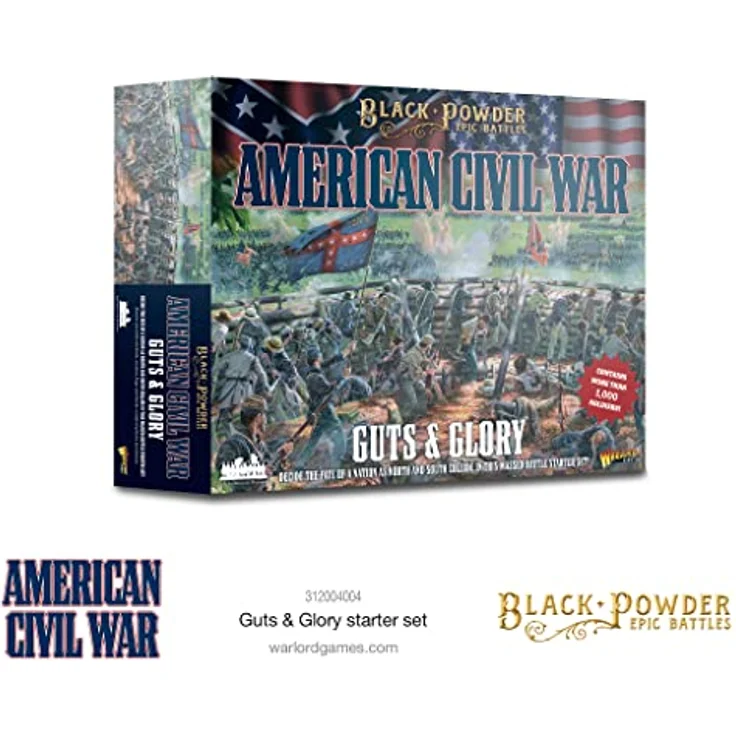 Black Powder Black Powder Epic Battles – American Civil War Starter Set – Guts & Glory, mit Plastikfiguren für 6 Infanterieregimente, Zouave und Kavallerie, inkl. Regelbuch und Zubehör – Bild 2
