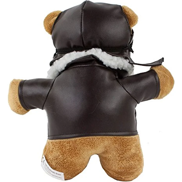 Teddys Rothenburg Kuscheltier Pilotbär, stehend, 24 cm, braun mit Pilotenoutfit, Plüschbruchpilot – Bild 3