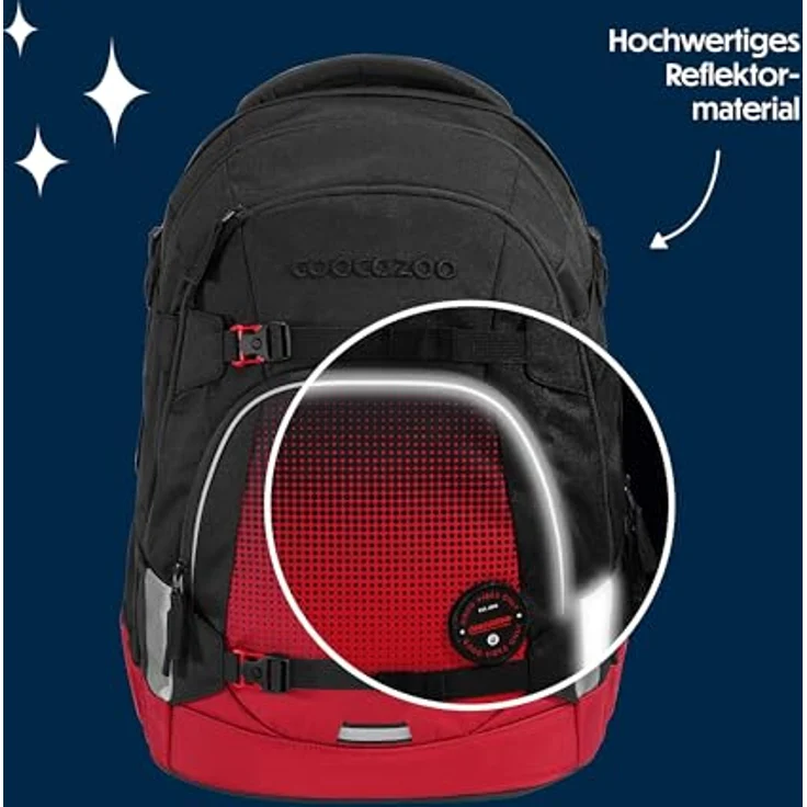 coocazoo Schulrucksack Mate Blazing Fire, 30 Liter Volumen, leicht, ergonomisch & sicher – Bild 8