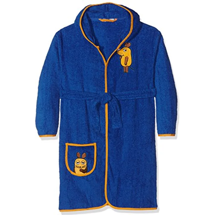 Playshoes Unisex Kinder Frottee-Bademantel die Maus 340020, 11 - marine, 98-104