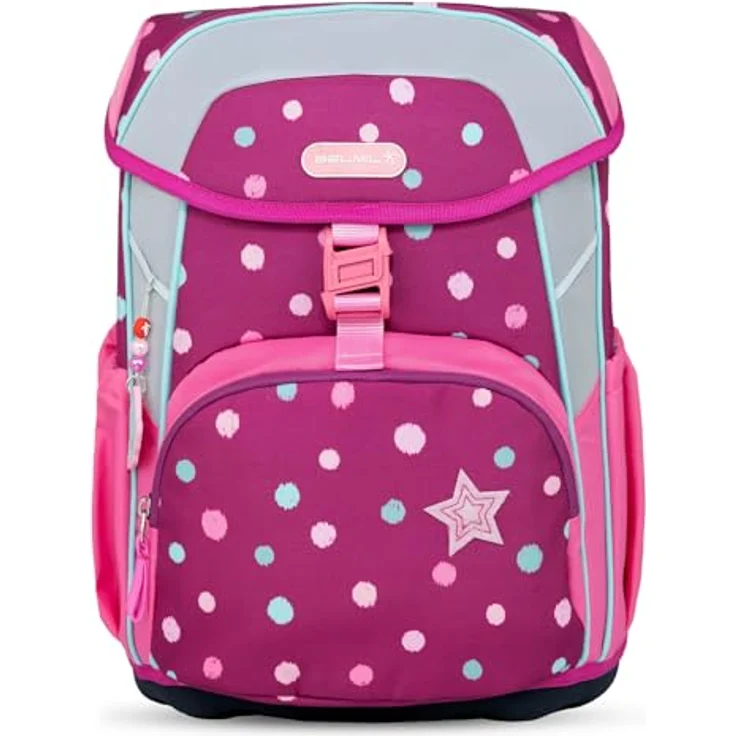 Belmil Schulranzen Kinderrucksack Maxi, ergonomisches 5-tlg. Set mit Brustgurt und 22 L Stauraum, wasserabweisend, reflektierende Elemente, ergonomische Rückenpolsterung – Bild 5