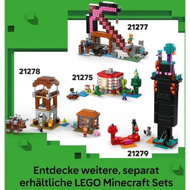 LEGO Minecraft 21274 Begegnung mit dem Wächter, Bausatz mit 238 Teilen, actionreiche Spielszene mit beweglichem Wächter und TNT-Funktion, mehrfarbig – Bild 7