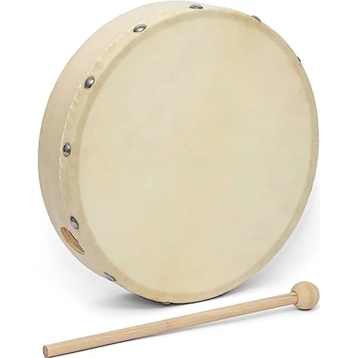World Rhythm HD-10 Handtrommel - 10 Zoll vorgestimmte Rahmentrommel - Inklusive Schlägel