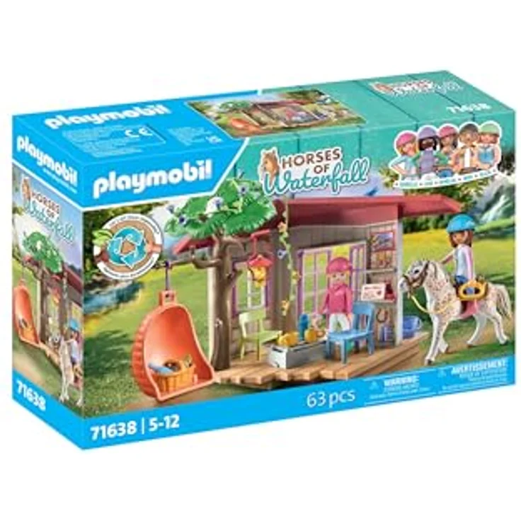 Playmobil 71638, Horses of Waterfall - Horse Fans Clubhouse mit verstecktem Wasserfall und gemütlicher Schaukel – Bild 2