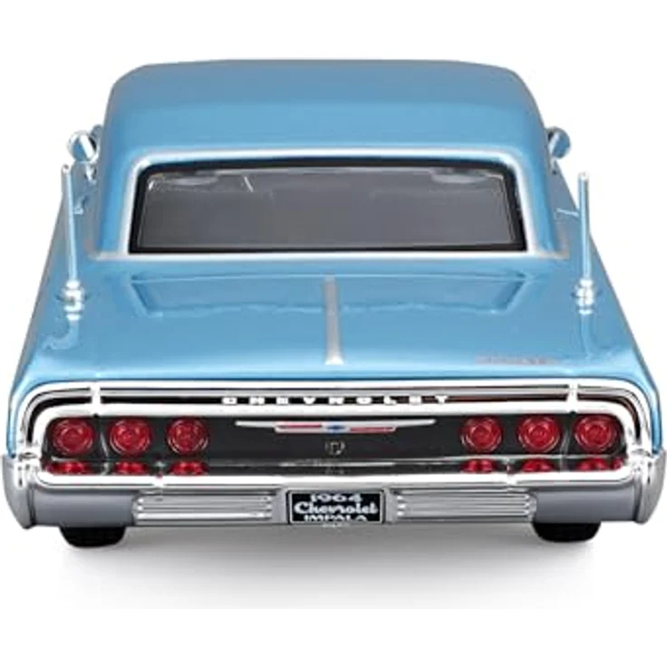 Maisto Chevrolet Impala (1964), Modellauto im Maßstab 1:24, bewegliche Türen, blau, detailgetreue Nachbildung – Bild 4