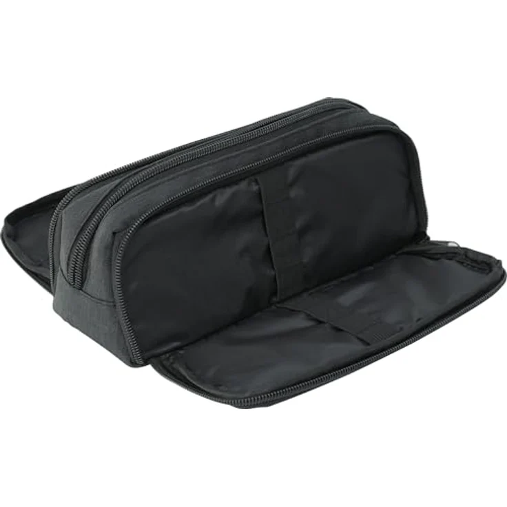 EBERHARD FABER 577406 - Schlamperbox mit 3 Fächern in anthrazit/schwarz, Federtasche für Jungen und Mädchen – Bild 3