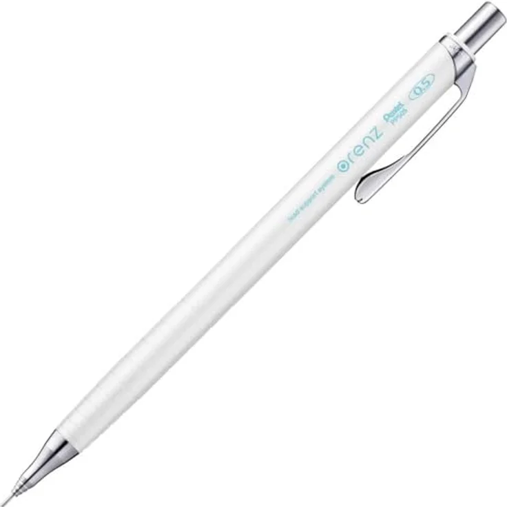 Pentel Orenz Druckbleistift B 0,5 mm, weiß, mit hoher Bruchfestigkeit und integriertem Radierer – Bild 1