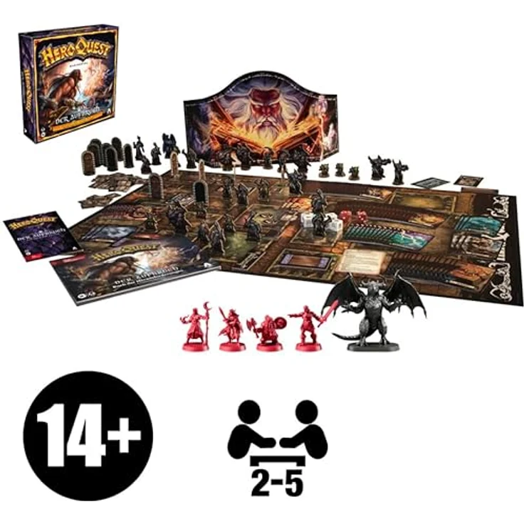 Avalon Hill HeroQuest Der Aufbruch Basisspiel Brettspiel - Deutsche Fassung, semi-kooperatives Strategiespiel mit Drachenfigur und 4 Heroen-Miniaturen – Bild 2