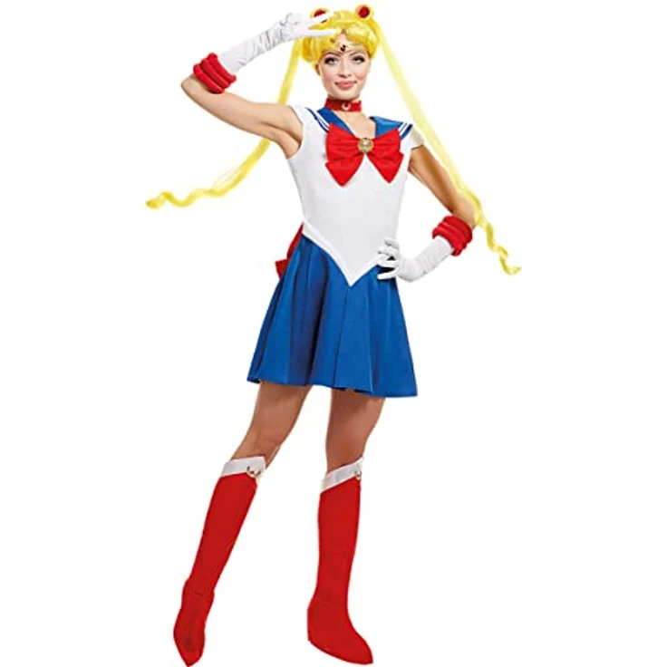 Funidelia | Sailor Moon Kostüm 100% OFFIZIELLE für Damen Größe XL Anime, Cosplay, Usagi Tsukino, Zeichentrickfilm - Blau – Bild 1