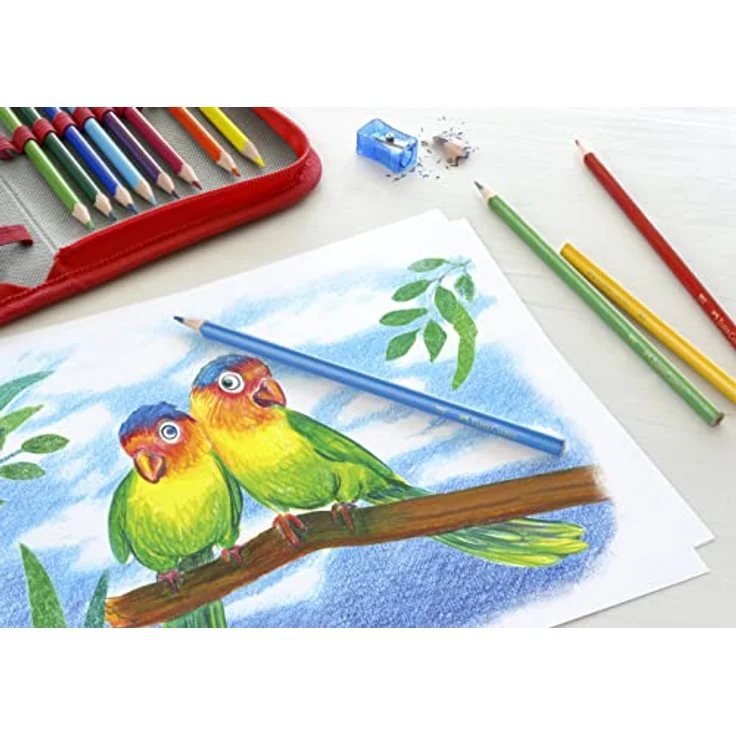 Faber-Castell 201597 Colour Grip Buntstifte Set, 24-teilig, ergonomische Dreikantform, inklusive 18 Buntstiften und 2 Bleistiften, für Kinder und Erwachsene – Bild 2