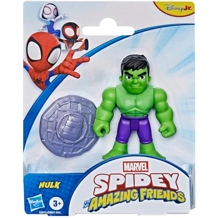 Marvel Spidey und Seine Super-Freunde Hulk Action-Figur, 7,6 cm große bewegliche Figur mit Accessoire, Superhelden-Spielzeug für Kinder ab 3 Jahren – Bild 3