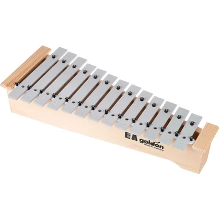 Goldon Alto Glockenspiel 11170, 13 Aluminium Klangplatten, klangrein gestimmt, Resonanzkörper aus Fichtenholz