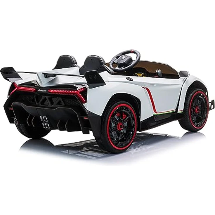 OTTO Elektro-Kinderauto "Lamborghini Veneno 615B" - lizenziert - mit Ledersitz, EVA Reifen, Allradantrieb - Schwarz oder Weiß – Bild 3