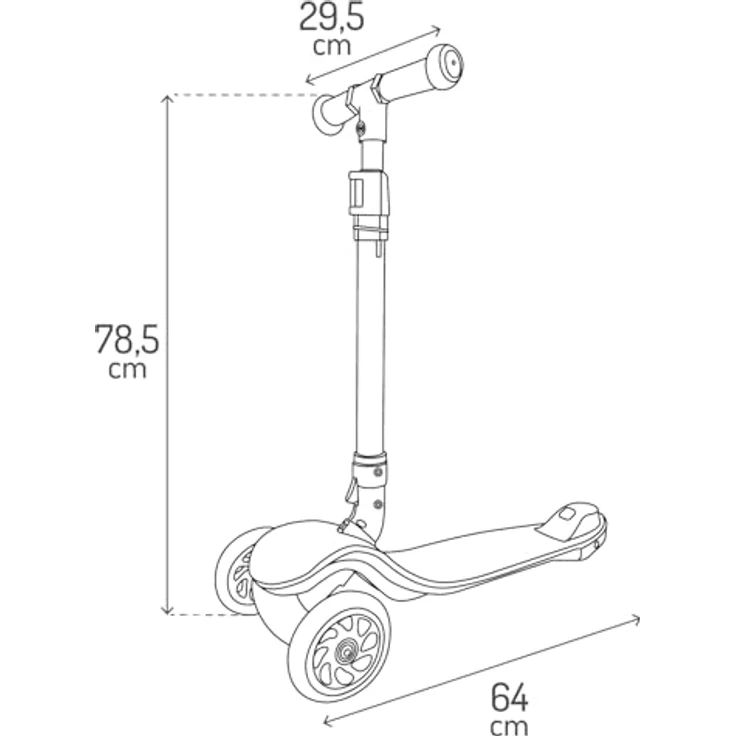 MoMi SAN 2-in-1 3-Rad-Kinderroller, höhenverstellbarer Lenker 60/66/72 cm, klappbar, LED-Räder, ABEC-7, Trittbremse, 2,7 kg – Bild 7