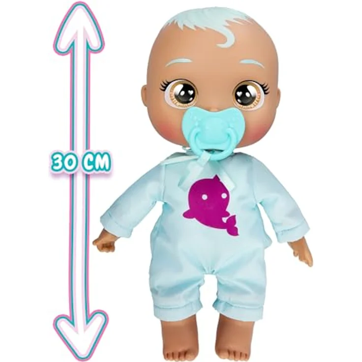 Nerf Cry Babies Dana, Neugeborene Puppe für das Bad mit realistischen Geräuschen und echter Tränenfunktion, inklusive personalisiertem Handtuch – Bild 3