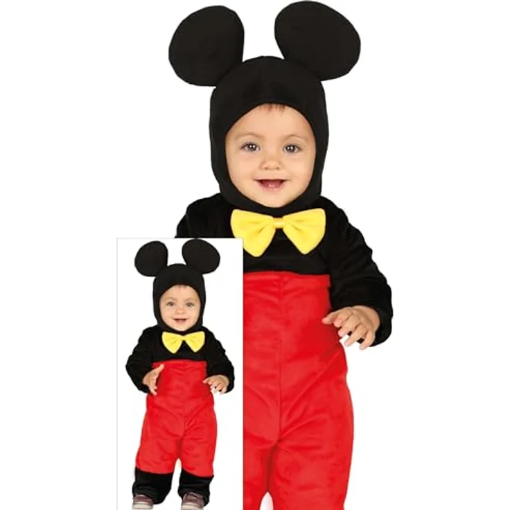 Guirca 88376 - Mickey Mouse Kostüm für Neugeborene 12/24 Monate, rot, schwarz und gelb, 1-2 Jahre – Bild 2