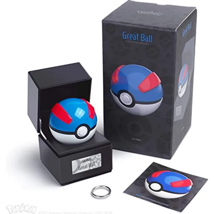 The Wand Company Pokémon: Superball, Diecast Pokéball mit 1,5-facher Fangchance und konfigurierbaren Lichteffekten, 8 cm Durchmesser