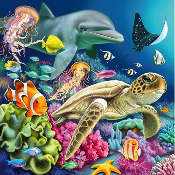 Ravensburger Kinderpuzzle - 12000859 Bezaubernde Unterwasserwelt - 3x49 Teile Puzzle für Kinder ab 5 Jahren, inklusive Mini-Poster – Bild 4