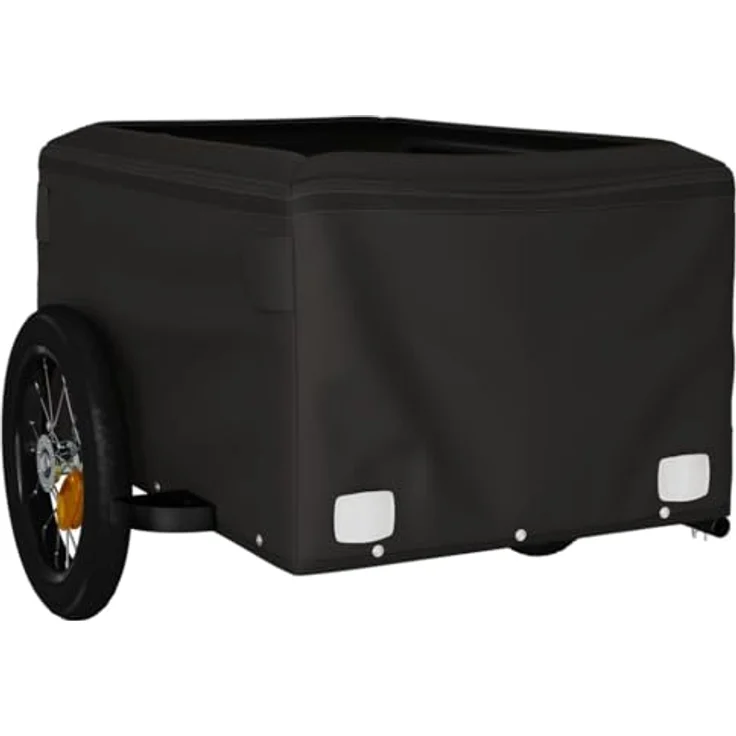 vidaXL Fahrradlastenanhänger Fahrradanhänger Schwarz und Orange 30 kg Eisen, Robuster Lastenanhänger für den Transport schwerer Güter – Bild 6
