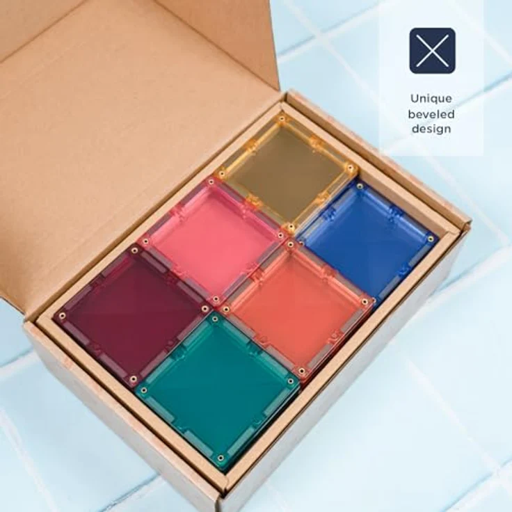 Connetix - Pastell-Quadrat-Packung, 40 Stück, magnetisches Fliesenspiel in erdigen Pastellfarben – Bild 4