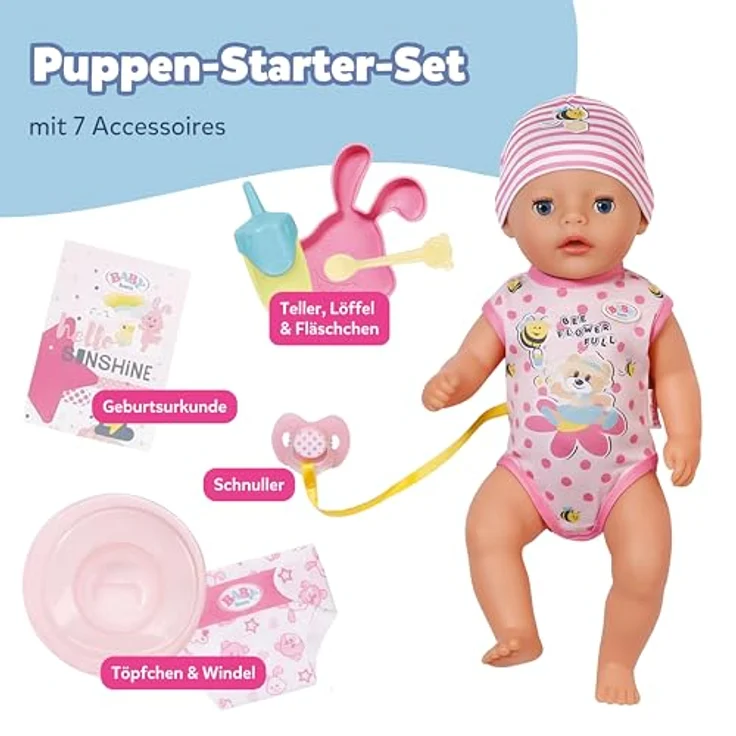 Baby Born Babypuppe Little Baby Girl, Lena, 36 cm, mit 7 Funktionen, rosa – Bild 4